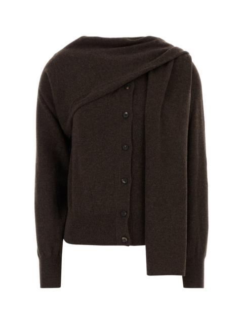 FERRAGAMO Brown cashmere cardigan
