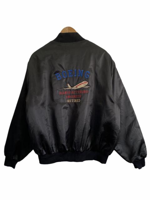 Other Designers Military - RARE🔥Boeing 747 Engineer Retired Flight SATIN Bomber Jacket