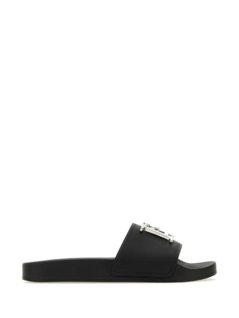 DSQUARED2 Dsquared Woman Black Leather D2 Statement Slippers