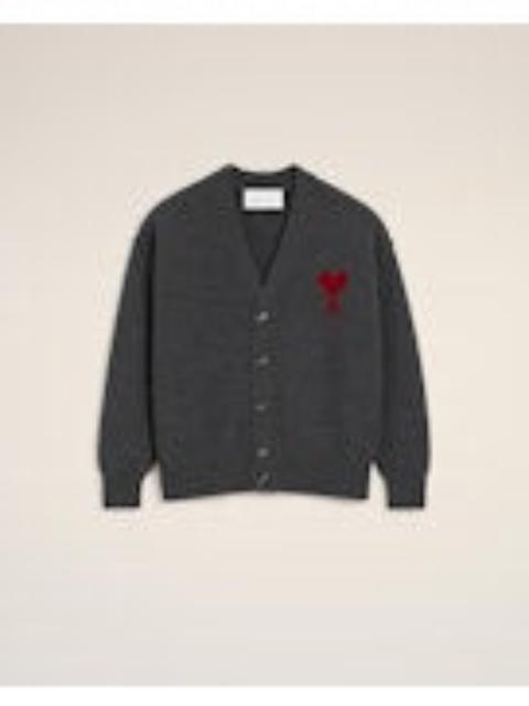 AMI Paris Ami Paris Men V Neck Cardigan With Contrasted Ami De Coeur
