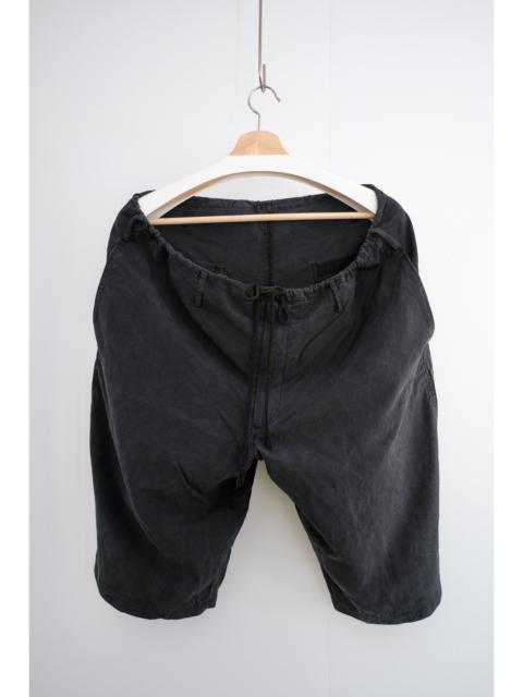 Yohji Yamamoto 2000s Silk Red Label Ink Black Shorts