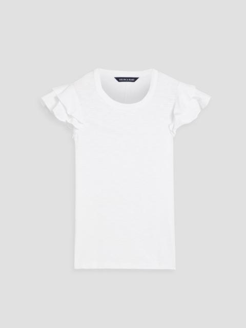 VERONICA BEARD Akeela ruffled Pima cotton-jersey T-shirt