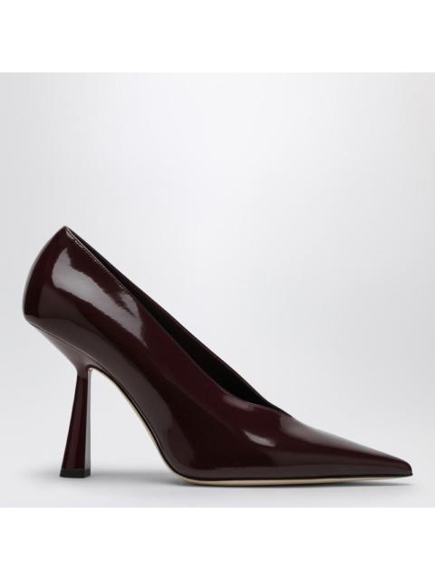 Jimmy Choo Maryanne Burgundy Patent Leather Decollete Women