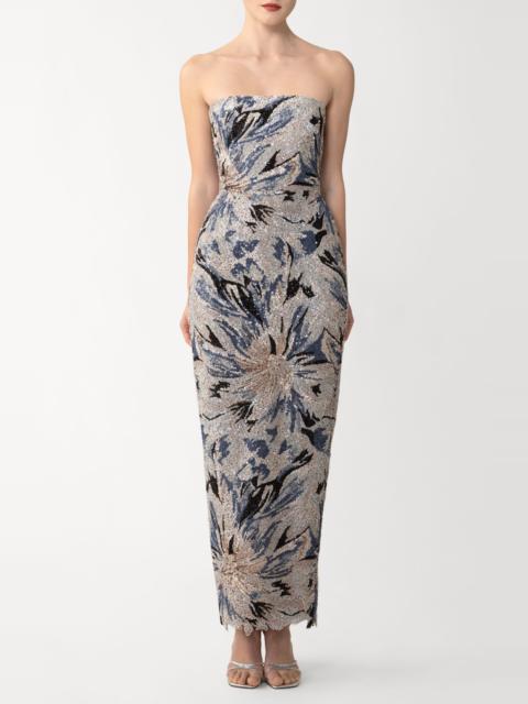 SAU LEE SAU LEE Meryl Strapless Sequin Gown in Blue Multi at Nordstrom