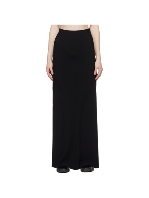 AMI Paris Black Bias-Cut Maxi Skirt