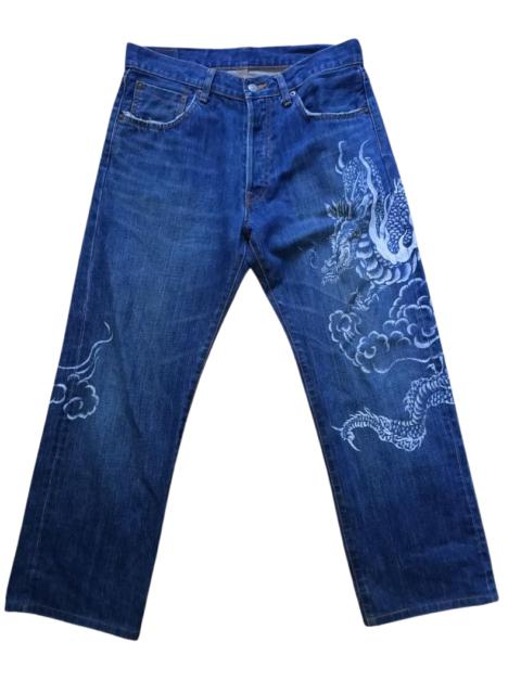 Other Designers Uniqlo - Sukajan x Uniqlo button fly selvedge denim