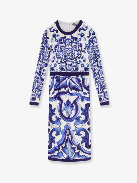 Dolce & Gabbana Dolce & Gabbana Women Silk Blend Dress With Maiolica Print