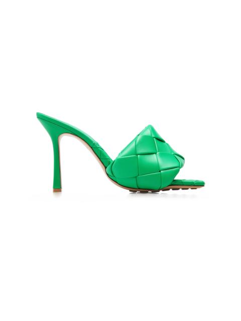 Bottega Veneta The Lido Intrecciato Leather Sandals green