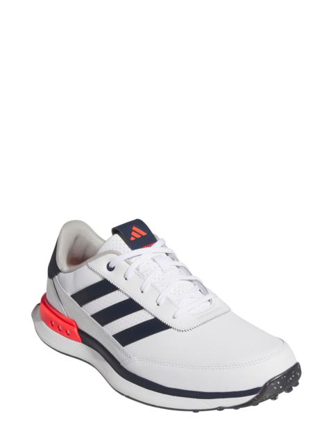 adidas adidas S2G 24 Waterproof Leather Spikeless Golf Shoe in White/Navy/Lucid Red at Nordstrom