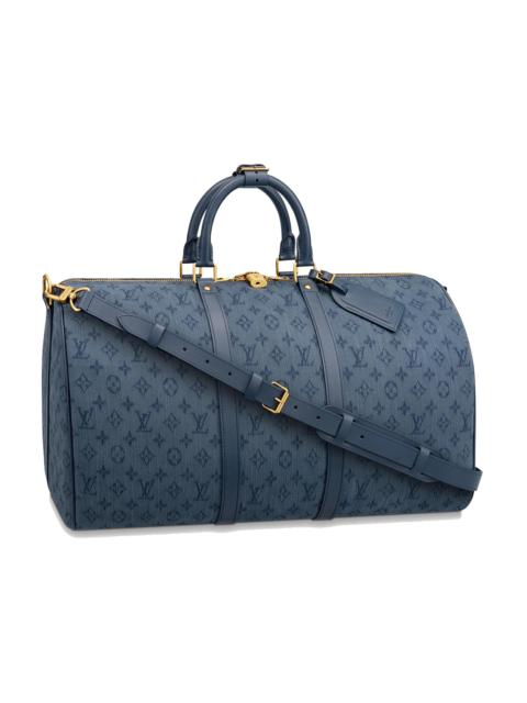 Louis Vuitton Louis Vuitton Keepall Bandouliere Monogram Denim 50 Navy