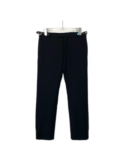 Other Designers Mens Black Virgin Wool Dress Pants With Adjustable Waist Tabs