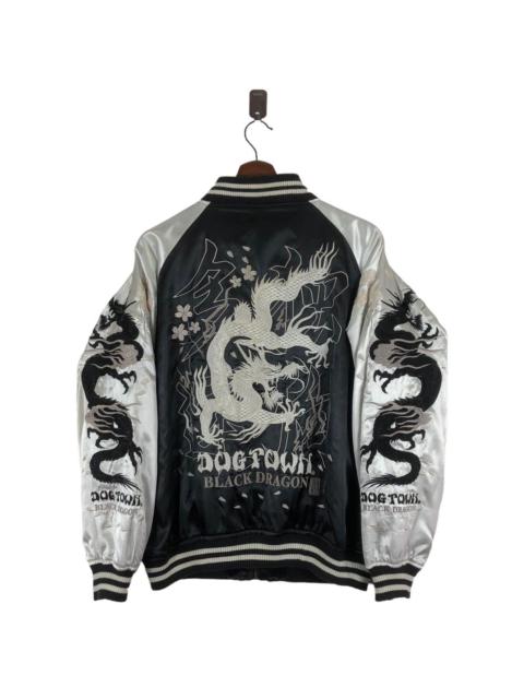 Other Designers Dogtown - VINTAGE SUKAJAN DOG TOWN BLACK DRAGON SOUVENIR SATIN JACKET
