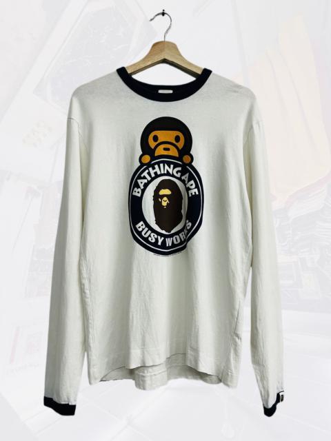 A BATHING APE® Bape x Baby Milo College Logo Longsleeve Tee
