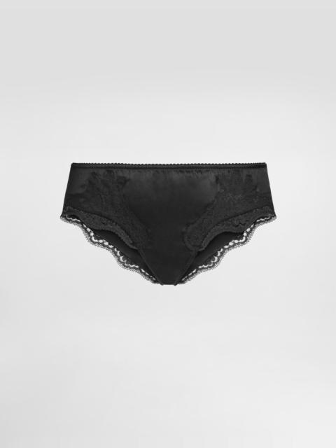 Dolce & Gabbana Satin briefs with lace detailing