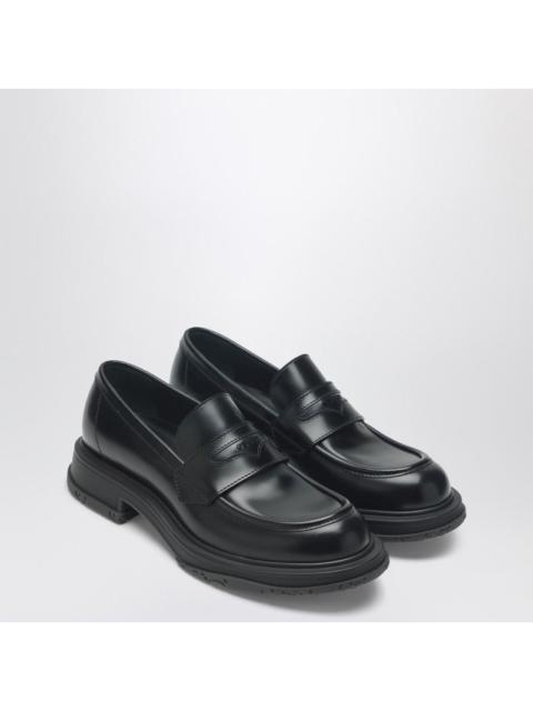 GUCCI Gucci Black Leather Loafer With Logo Men