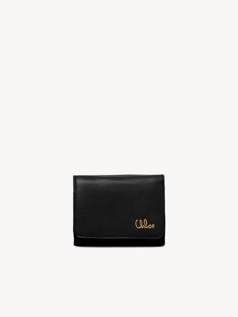 Chloé MINI CHLOÉ ICONIC TRI-FOLD IN SHINY LEATHER