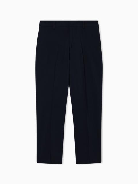 EMPORIO ARMANI NYLON AND VISCOSE TROUSERS