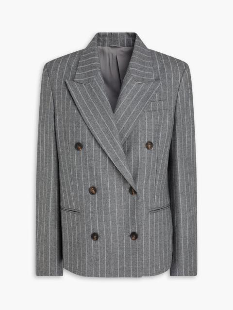 Brunello Cucinelli Double-breasted pinstriped wool blazer