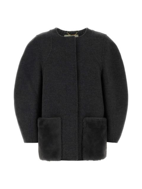 FENDI Dark Grey Wool Blend Jacket