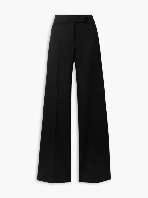 TOM FORD Satin-trimmed grain de poudre wool wide-leg pants