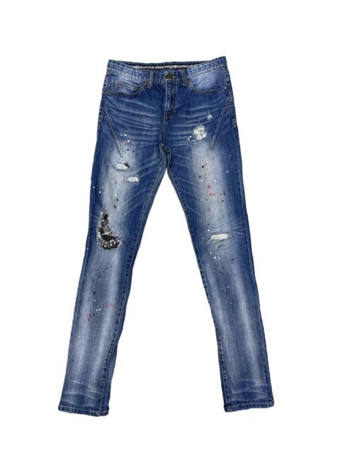 NUMBER (N)INE NUMBER NINE LOVELESS GUILD PRIME PAINT SPLATTER SKINNY JEANS