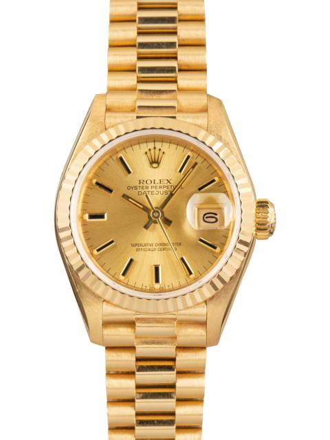 ROLEX Pre-Owned Lady Rolex Datejust Ref 69178 Champagne Index Dial