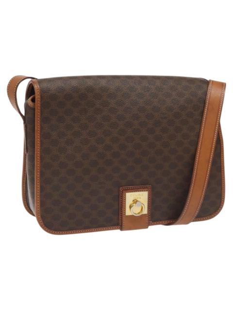 CELINE CELINE Macadam Canvas Shoulder Bag Pvc Leather Brown