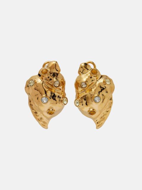 Oscar de la Renta Seashell crystal-embellished earrings