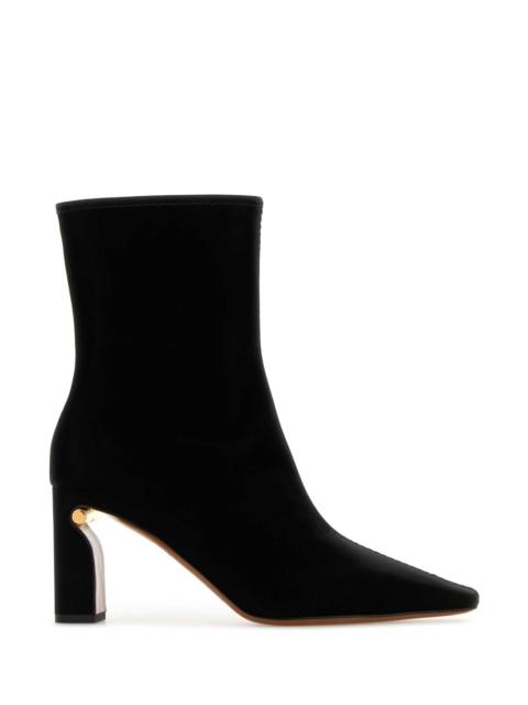 Alexander Mcqueen Women Black Fabric Ankle Boots