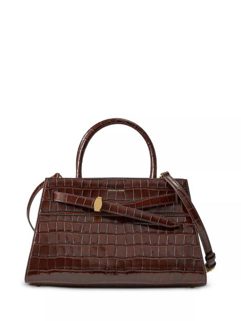 VERONICA BEARD Dash Croc Embossed Leather Satchel