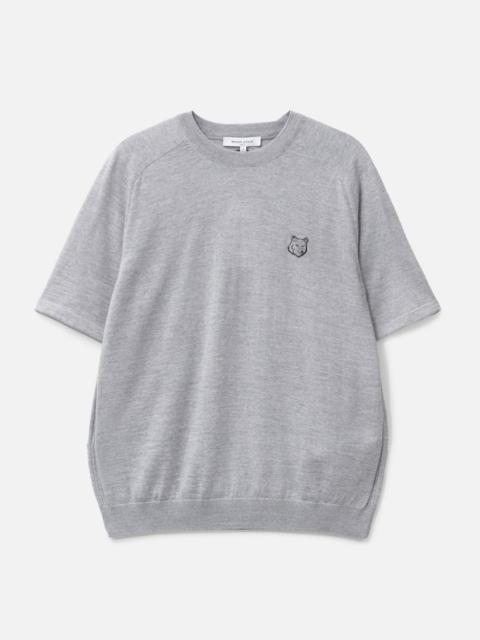 Maison Kitsuné FOX HEAD FINE MERINO SHORT SLEEVE JUMPER