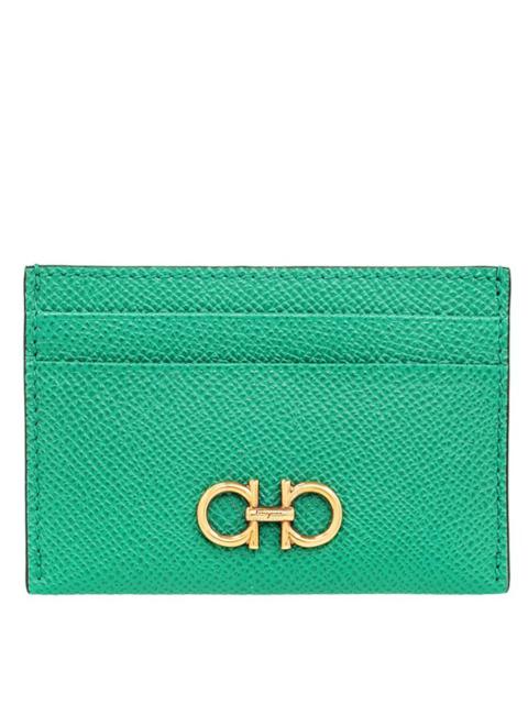 FERRAGAMO Salvatore Ferragamo Green Gancini Credit Card Holder