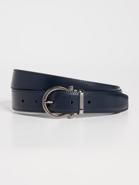 FERRAGAMO Single Gancio Reversible Paloma Leather Belt