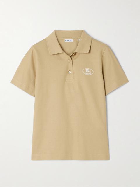Burberry Embroidered Cotton-piqué Polo Shirt