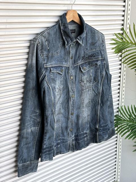 Other Designers Vintage In The Attic Tactical Button Denim Jacket