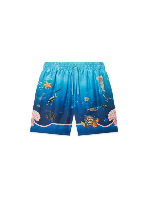 CASABLANCA Fond Marin Silk Shorts | Casablanca Paris