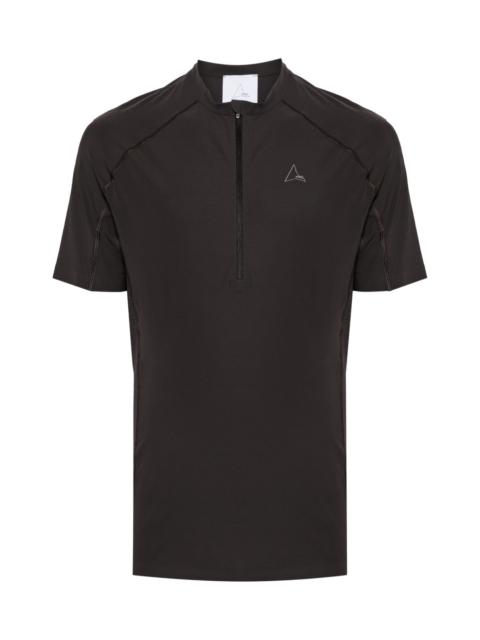 ROA LOGO-PRINT ZIP-UP T-SHIRT