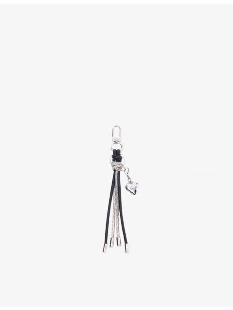 maje Crystal-Embellished Leather and Metal Bag Charm