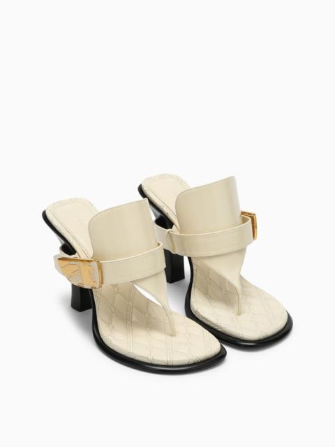 Burberry Burberry Light Beige Leather Bay Sandals Women