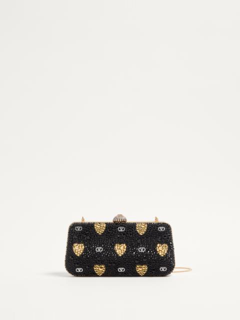 Valentino CARRY SECRETS MINAUDIERE WITH RHINESTONE COUR DE CŒUR MOTIF