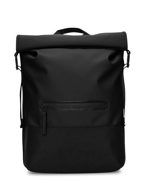 RAINS Trail Faux Leather Roll Top Backpack