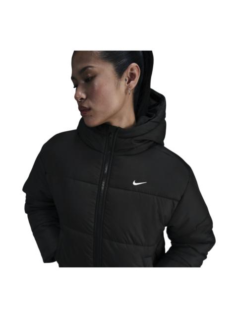 Nike (WMNS) Nike Sportswear Classic Puffer Therma-Fit Loose Hooded Jacket Asia Sizing 'Black White' FZ590