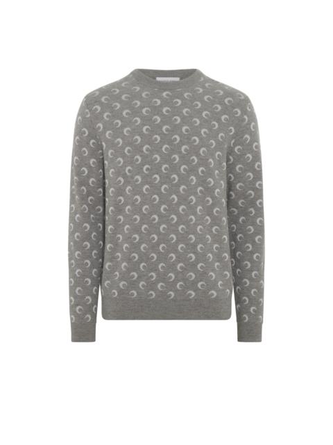 Marine Serre MOON JACQUARD KNIT CREWNECK SWEATER