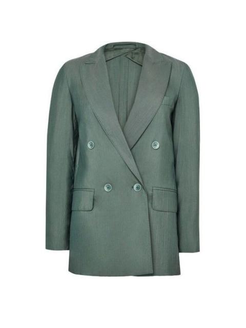 Max Mara MAX MARA Verde Scuro Green Double Breasted Tailored Blazer N