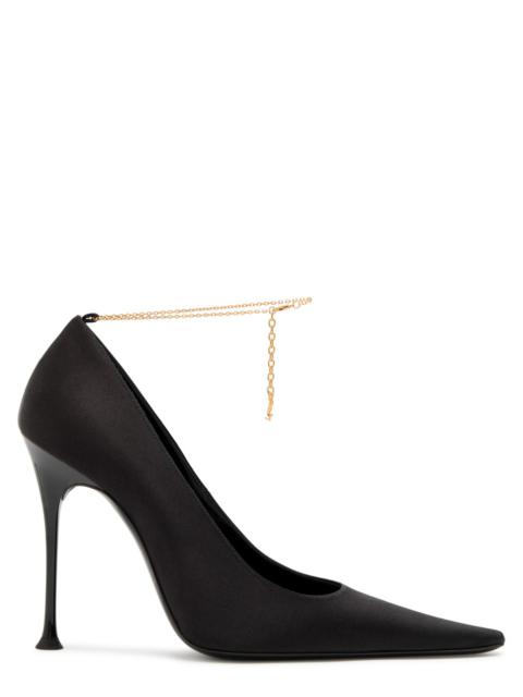 SAINT LAURENT Saint Laurent Doville 110 Anklet-embellished Satin Pumps