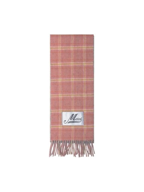 Marni checked fringed scarf