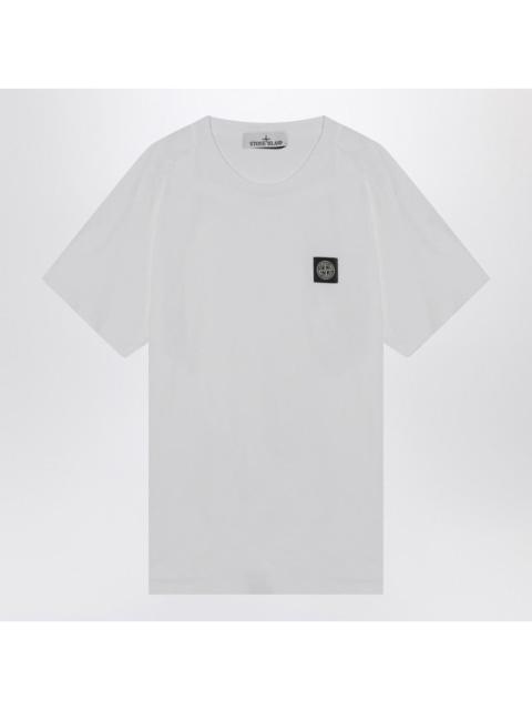 Stone Island Stone Island White Cotton T-Shirt With Logo Patch Men