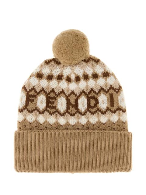 FENDI Fendi Women Embroidered Wool Beanie Hat