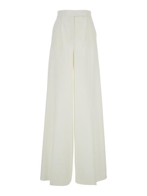 Max Mara Max Mara Women 'Ninfa' White Wide Leg Pants In Virgin Wool Woman