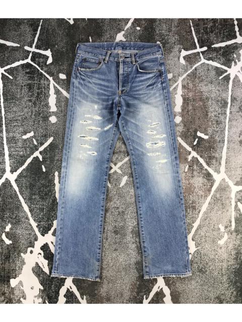 Other Designers Takeo Kikuchi - Takeo Kikuchi Jeans Faded Blue Distress Denim KJ814